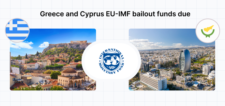 Greece and Cyprus EU-IMF bailout funds due