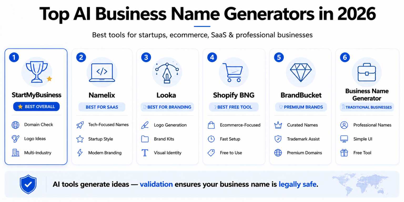 Best AI Business Name Generators 2026 | Tools Compared
