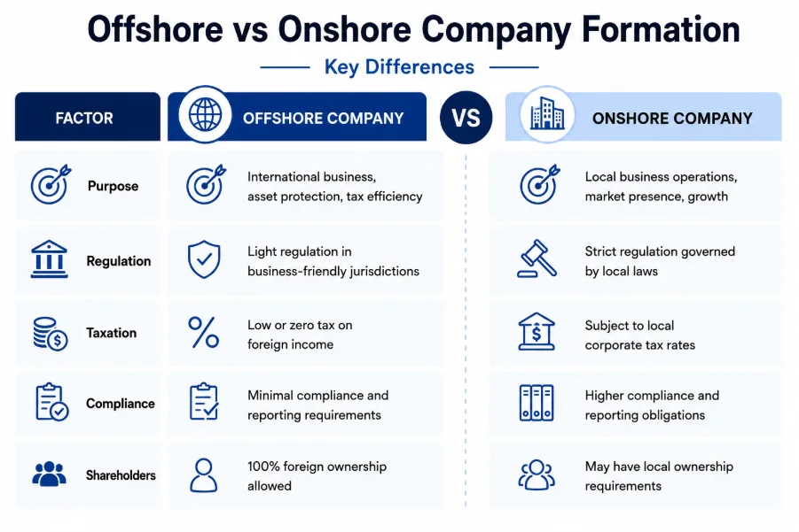 Key Differences Between Offshore and Onshore Company Formation